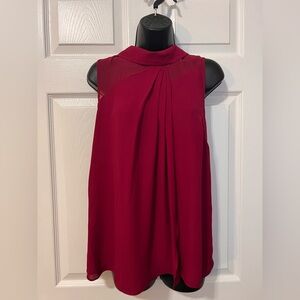 Worthington Sleeveless Blouse in Deep Red